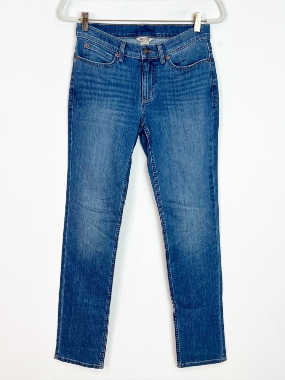 DULUTH TRADING STRAIGHT LEG MID RISE JEANS WOMENS SZ 4 x 33